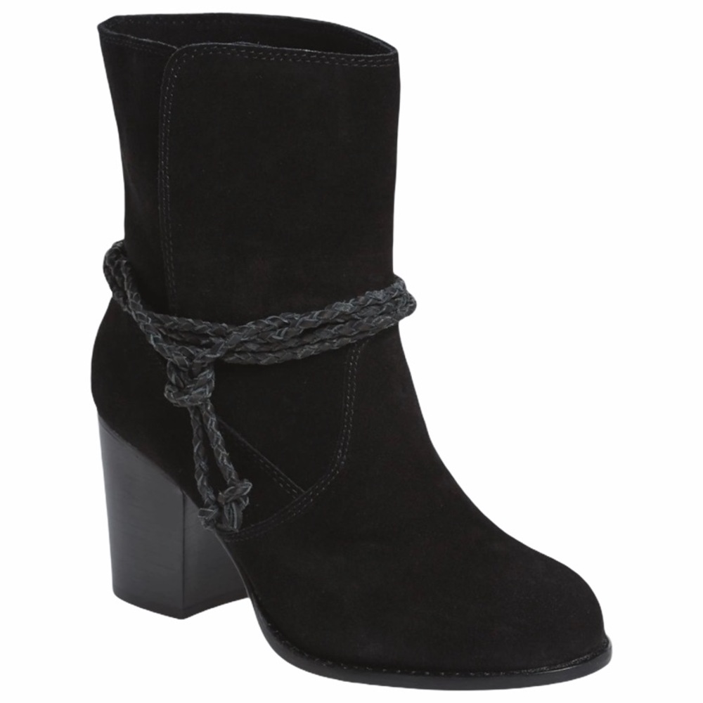 SPLENDID Larchmont Black Suede Leather Ankle Booties Size 6.5
